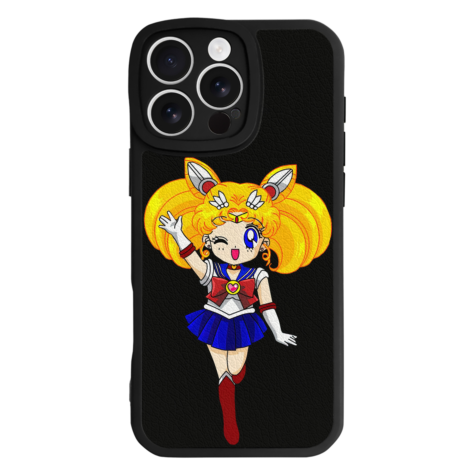 （画像用） 美少女戦士セーラームーン 月野 うさぎ つきの うさぎ Sailor Moon Tsukino Usagi 【iPhone 16シリーズ対応】シリコンスマホケース（レザー調） 材質：シリコン